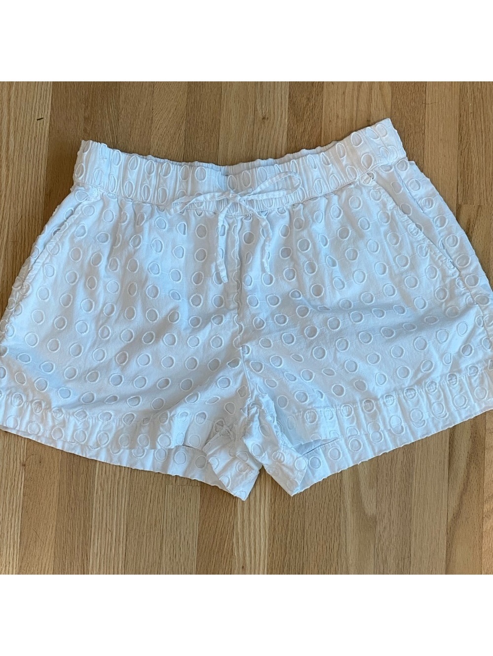 LOFT beach White Eyelet High Waist Shorts